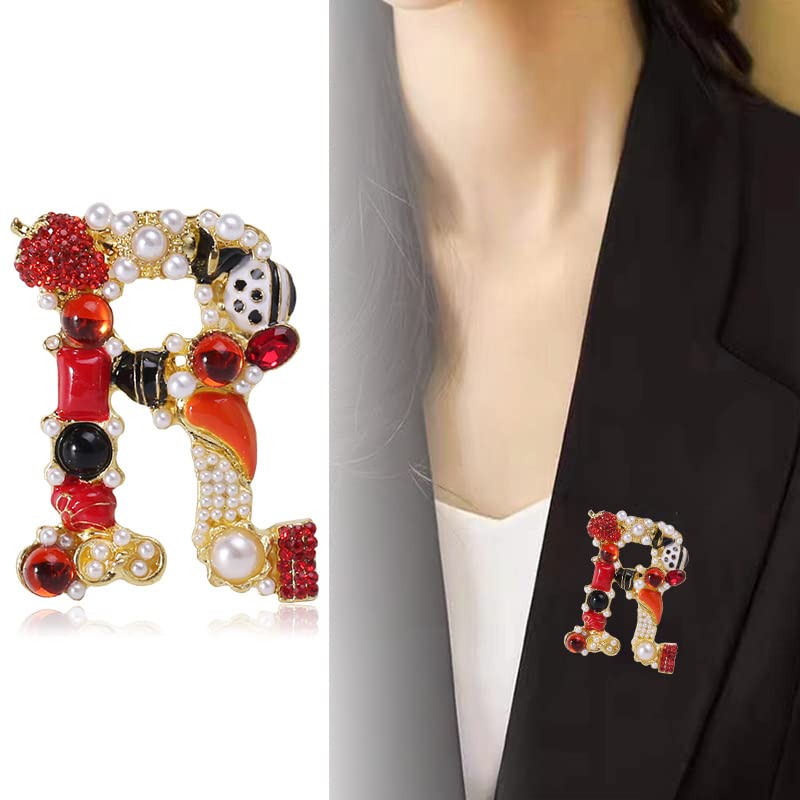 Broche de lettre initiale en cristal avec boîte-cadeau chic - 2