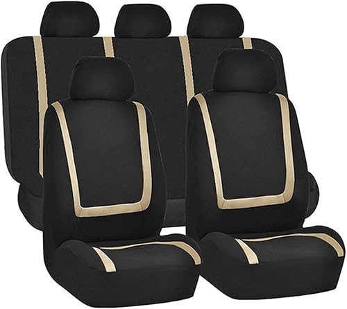 BELOMI Juego completo de fundas de asiento de automóvil, funda de tela transpirable de alta calidad, fundas universales para asientos delanteros y