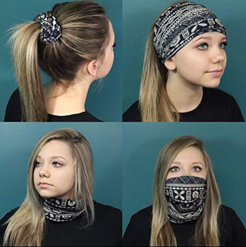 Kenz Laurenz 12 Stretch Headbands Versatile Lightweight Running Yoga Sports Headwear SEAMLESS Elastic Headband 12 in 1 High Performance Moisture Wicking Hair Accessories (Multi-Pack)2