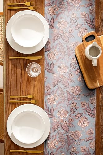 Image of Casableu Calvia Pink 6 Seater Table Runner Dust-Proof Table Runner for Dining Tabletop Decoration | Size: 13x72 Inches