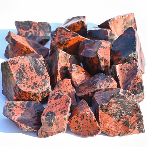 Mahogany Obsidian Rough Stones and Crystals Raw Stones For Jewelry Making Tumbling Bulk Polishing Cabbing Lapidary Fountain Rocks Decoration Wire Wrapping Gem Mining Reiki Healing 1 lb