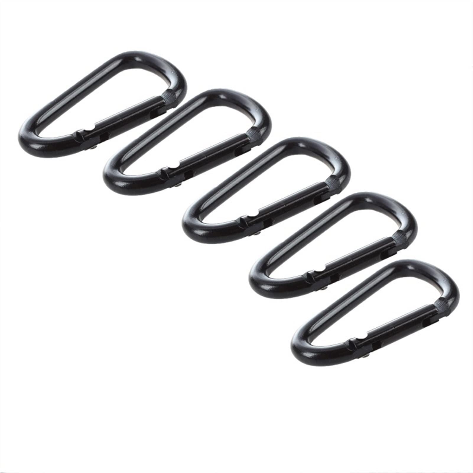 Mosquetón, 5 Mini mosquetones Negros con Hebilla en Forma de D aleación Aluminio Resorte Bloqueo, Gancho a presión for Llavero, for Acampar al Aire Libre y Viajar(D Shaped)