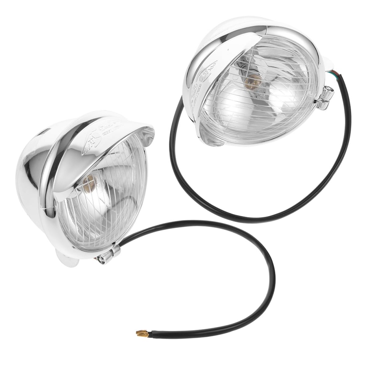 NUOBESTY 2pcs Motorcycle LED Fog Lights, Universal Motorbike Front Auxiliary Lamps with Chrome Plating, Compatible with Harley Cruiser and Vintage Models, Motorcycle Front Lights for