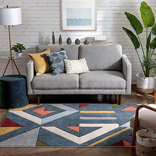Image of Modern Handmade Woolen Carpet for Living Room Bedroom and Hall Size 6 x 9 Feet Color Multi