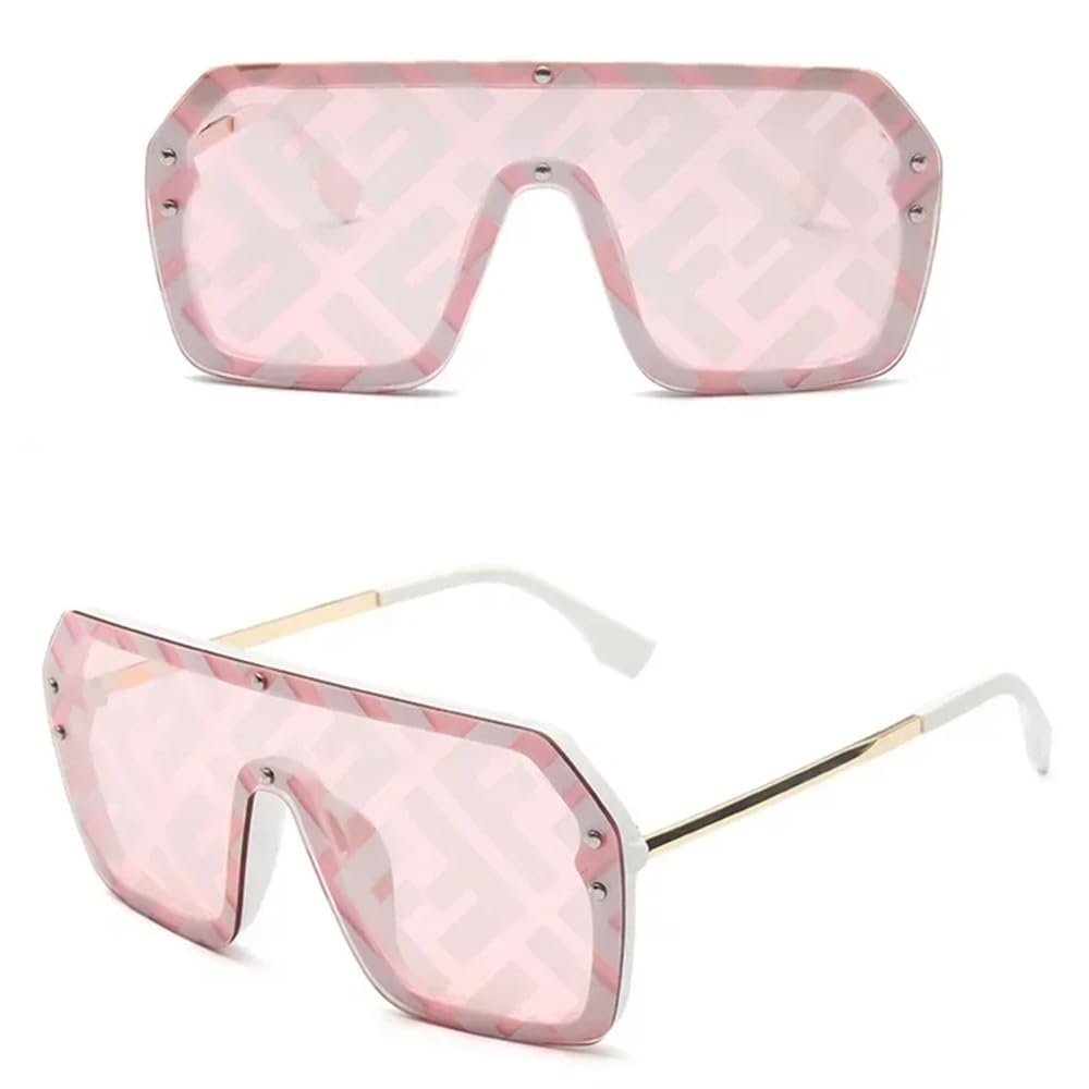 Occhiali da Sole Senza Montatura per Donna Occhiali da Sole da Uomo Oversize con Specchio e Guida Sfumata