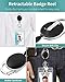 Uniclife 2 Pack Retractable Badge Reel for Badge Holder Heavy Duty Retractable Keychain Strong ABS Casing with Stainless Steel Spring Coil 24 Inch Nylon Rope Carabiner Clip and Key Ring