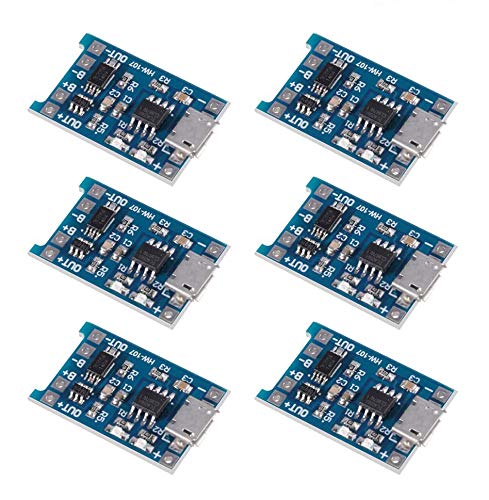 Image of 6PCS TP4056 Micro USB Charging Module 5V 1A 18650 Lithium Battery Charging Board Power Charger Board Module with Protection Charger Module (Micro USB)