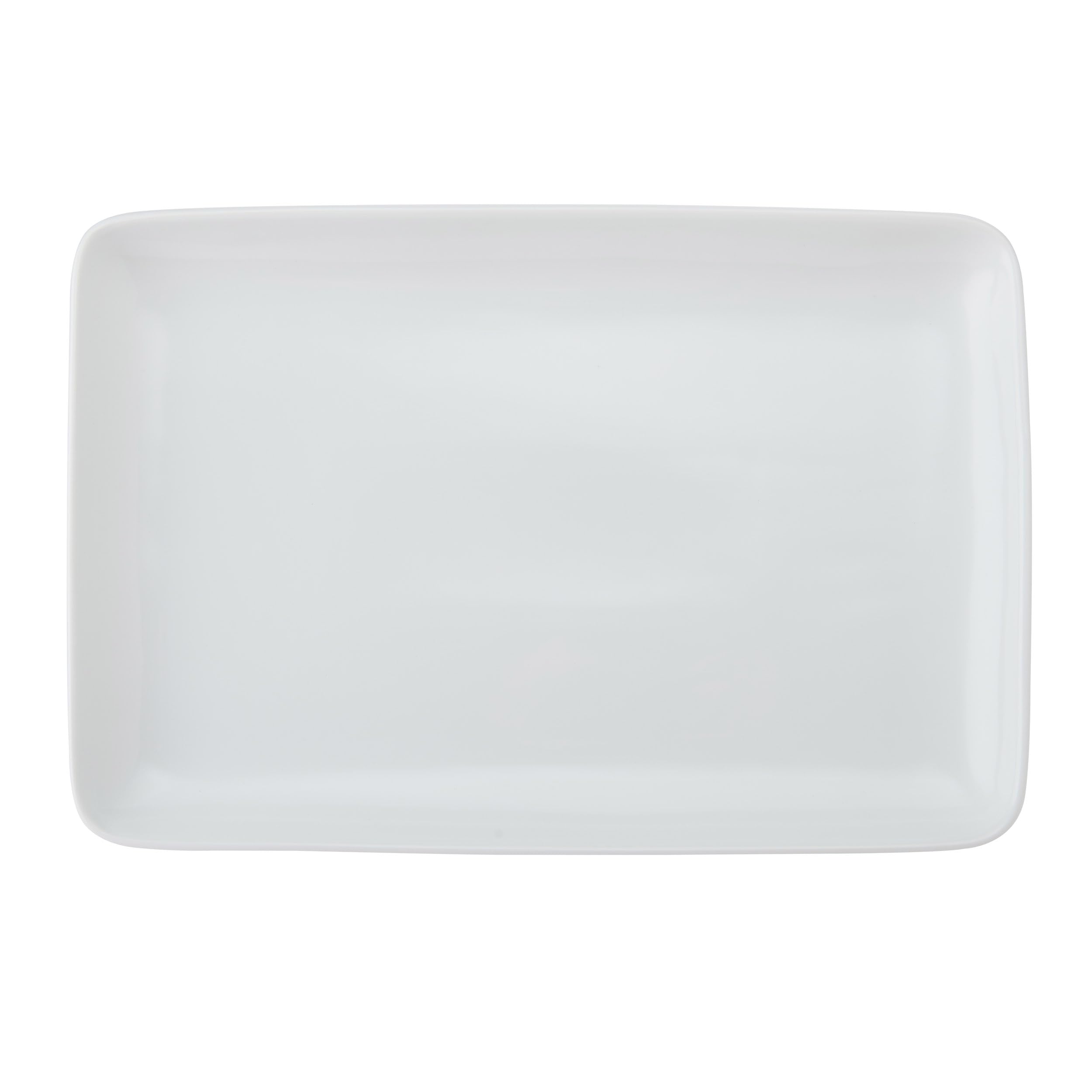 MIKASA Chalk Rectangle White Porcelain Serving Platter, White Glossy Rectangular Plate, Ideal for Buffets, Appetisers, Desserts, Party Food, Dishwasher Safe, 33cm