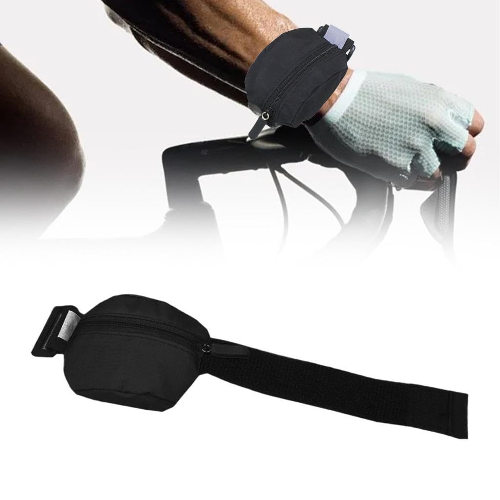 Oshhni Bracelet de Bracelet Sportif pour Les Hommes Portefeuille de Poignet étanche avec Fermeture éclair pour Le Cyclisme de Fitness, Noir