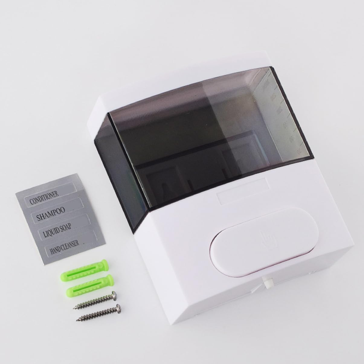 KONTONTY Refillable Hand Soap Dispenser Wall-Mounted Soap Container Pump Plastic