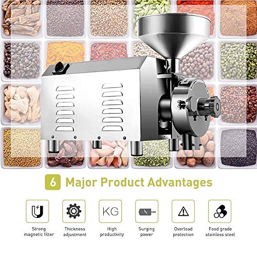 Kommerzielle Getreidemühle 1500/2000/3000W Elektrische Pulvermaschine mit angepasster 20-200 Mesh Superfine… – Bild 3