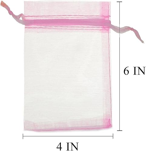 Miniatura 10 de Dkrsyz Paquete de 50 bolsas de organza de regalo con cordón verde de 4 x 6 pulgadas para baby shower, Navidad, cumpleaños de bebé, recuerdo de