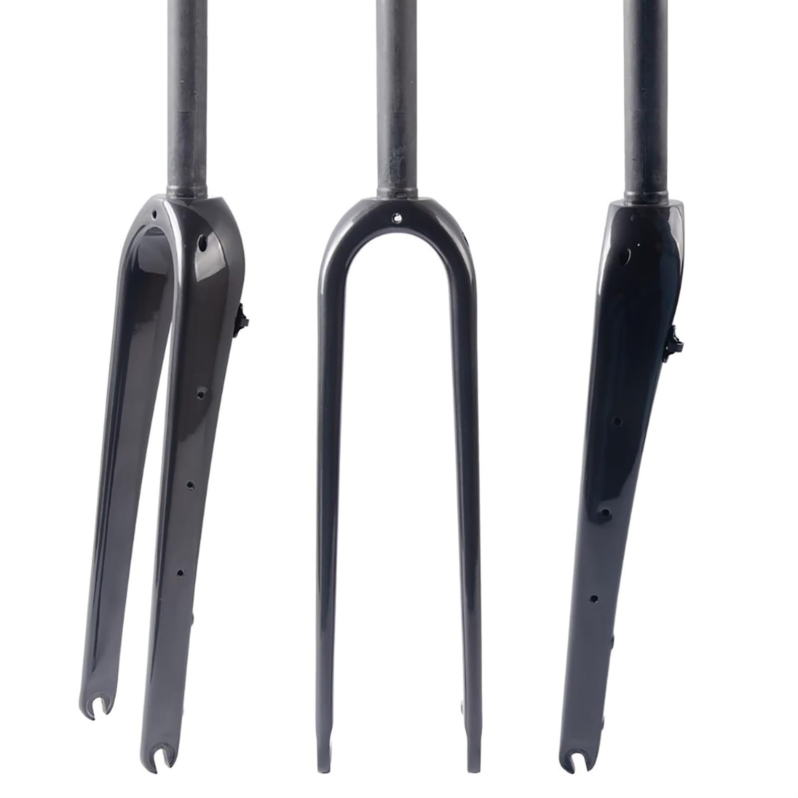 LUPEMCON Gravel Fork 700C Carbon Fiber Road Bike Rigid Fork QR 9mm Disc Brake 1 1/8'' Straight/Tapered Tube Light Bicycles Front Fork(Matte Black,Straight)