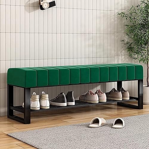 Banc de rangement à chaussures en métal durable doté d'une assise rembourrée