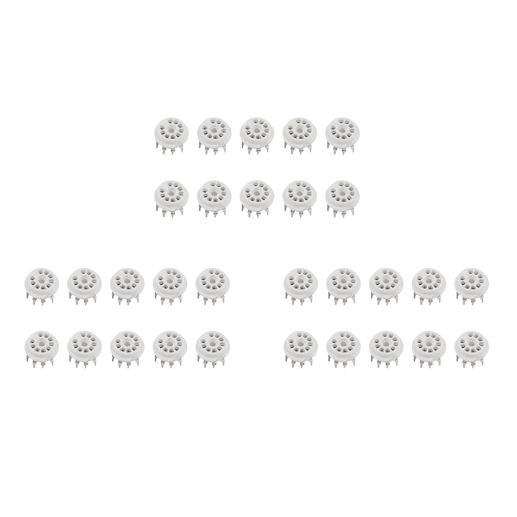Jnchdghwa Silver 30Pcs Pcb 9Pin Ceramic B9a Vacuum Tube Socket Audio Hifi Diy Amps For 12Ax7 12Au7 12At7 Ecc81 Ecc82 Ecc83 -Plated
