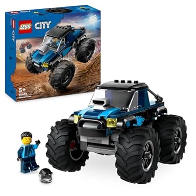 LEGO City Blue Monster Truck Toy for 5 Plus Year Old Boys & Girls  Vehicle Set with a Driver Minifigure  Creative Race Car Toys for Kids  Birthday Gift Idea 60402