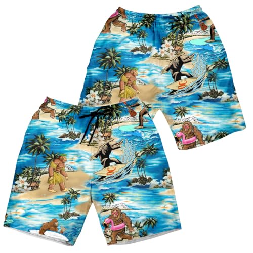 Funny Hawaiian Shorts for Men Tropical Floral Shorts Mens Swim Trunks Mens Shorts2