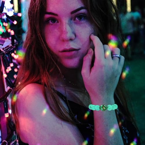 Handmade Firefly Glass Bracelet Glow in the Dark Bracelets Luminous Inspirational Bracelet Self Healing Bracelet Encourages Blessing Gifts for Men and Women4