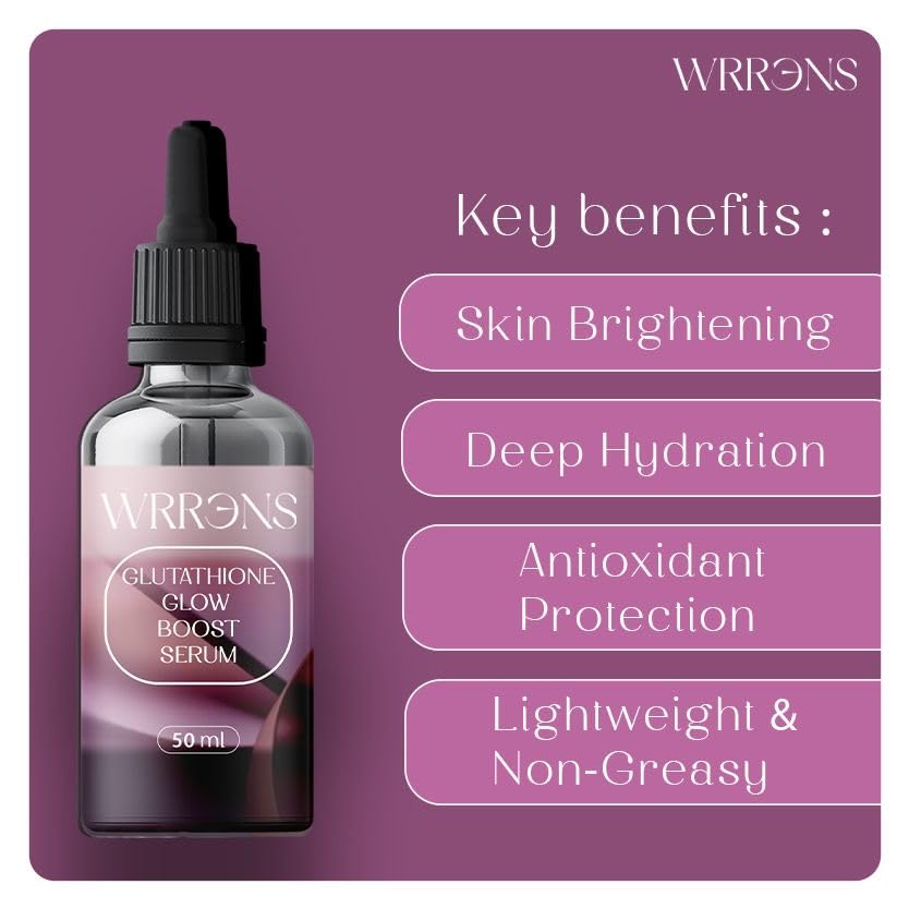 Wrrens Glutathione Glow Boost Serum 50ml Skin Brightening & Hydrating Face Serum with Antioxidants for Radiant Complexion, Suitable for All Skin Types : Amazon.in: Beauty Wrrens Glutathione Glow Boost Serum 50ml Skin Brightening & Hydrating Face Serum with Antioxidants for Radiant Complexion, Suitable for All Skin Types : Amazon.in: Beauty