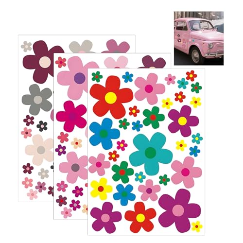 Stickerset, bloem, 105 waterdichte zomer-autostickers, outdoor, grappig, meerkleurig, kleurrijk, voor koffer, fiets, laptop, scooter, keuken, motorfiets, mobiele
