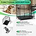 38 Inch Indestructible Dog Crate Cage with Lockable Wheels, All Metal Dog Crates for Large Dogs, Dog Kennel with Removable Plastic Tray, Double Door Indoor Outdoor Kennel