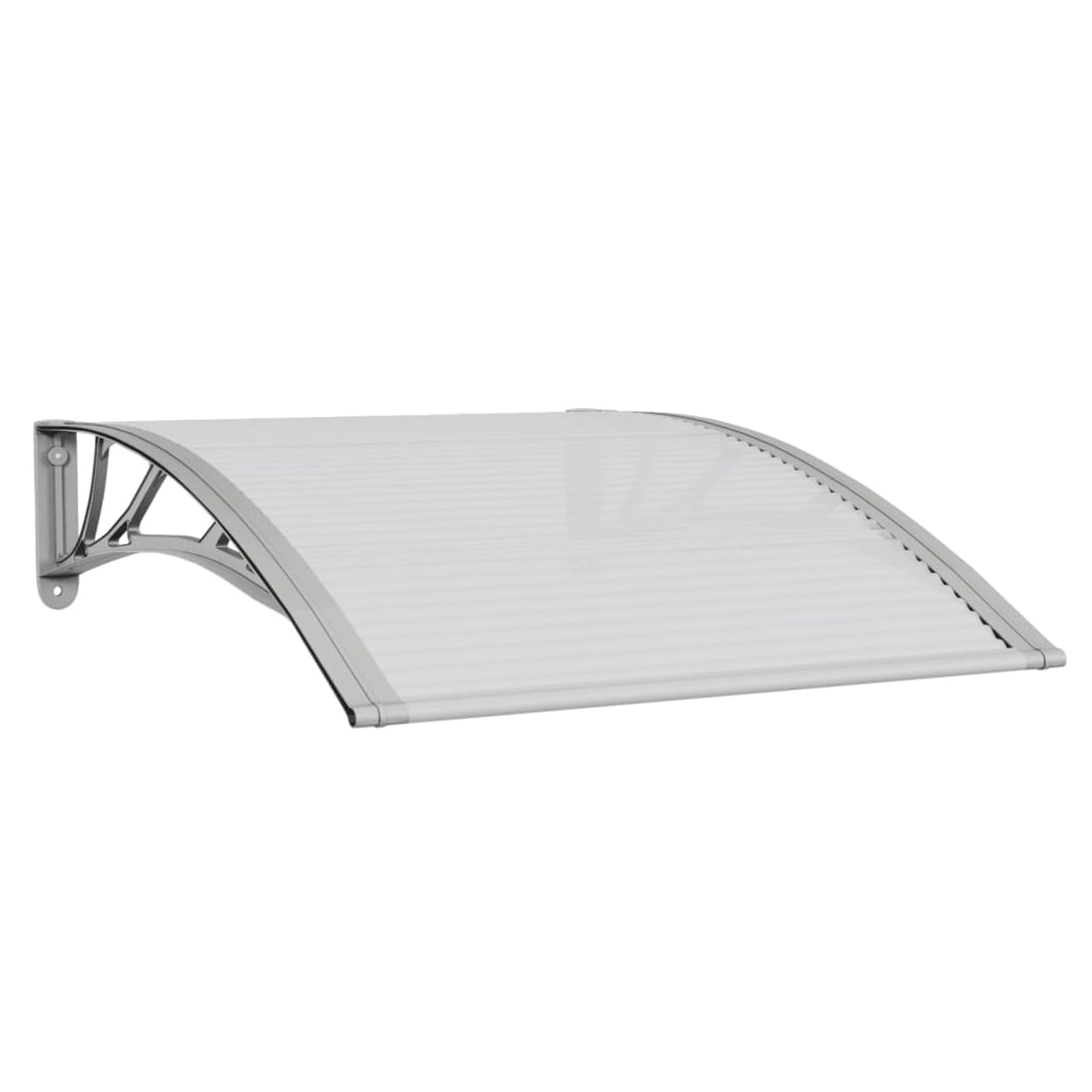 Marquesina Puerta policarbonato Gris y Transparente 100x80 cm, Marquesina Puerta Exterior, Tejadillo De Protección Marquesina, Marquesina para Ventanas, Tejadillo De Exterior Teja