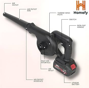 Amazon.com: Homefy 48V Cordless Leaf Blower & Vacuum, 125 MPH 450