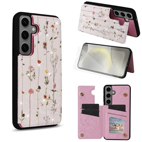 Protection Samsung S24 Plus portefeuille verre trempé coque porte-carte