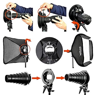 GODOX 80x80cm Foldable Flash Softbox kit with S-Type Bracket Bowens Mount Holder for Camera Flash Speedlight Studio Photography (Softbox Kit 80x80 +S-Type)