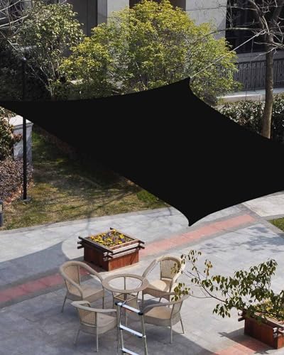 Voile d'ombrage imperméable noire anti-UV durable pour jardin et cour