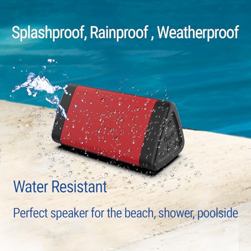 Image of OontZ Angle 3 (4th Gen) - Portable Bluetooth Speaker, 12W Stereo Sound, 24 Hour Playtime, Rich Bass, 100 Foot Wireless Range, Waterproof, Home, Outdoor, Travel, Great Gift (Red)