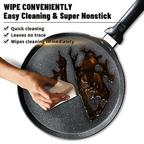 Innerwell Nonstick Crepe Pan, 11 Inch Granite Coating Flat Skillet Dosa Tawa Tortilla Pan For Roti, Comales Para Tortillas Pancake Pan, Induction Compatible, Pfoa Free #TOP3
