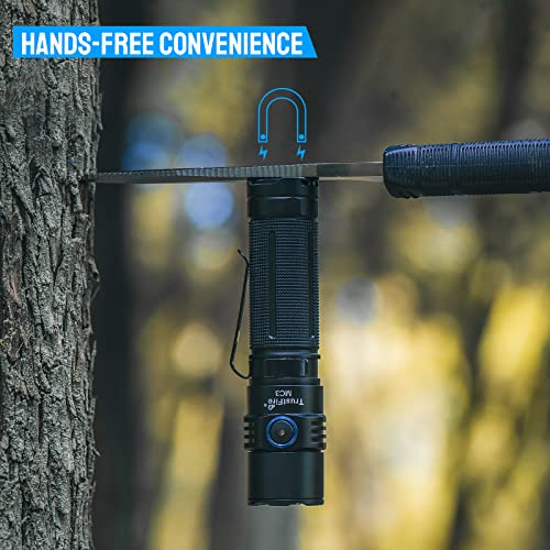 Trustfire Mc3 Tactical Led Flashlight 2500 Lumens Usb Magnetic Charging Torch Rechargeable Flashlights Ip68 Waterproof Edc Flashlight Work Flashlight With Memory Strobe Mode, For Gift Giving #TOP4