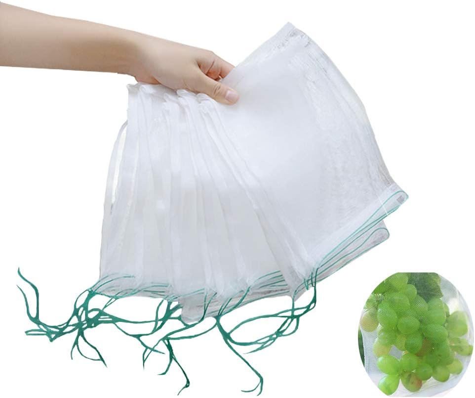 CUGBO 100pcs 6"x10"Insects Mosquito Net Barrier Bag Garden Plant Flower Fruit Protect Bag Plant Seed Carrier Bag