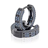 HELLOICE Hoop Earrings Iced Out Cubic Zirconia Huggie Cartilage Cuff Diamond Hypoallergenic 18k Gold