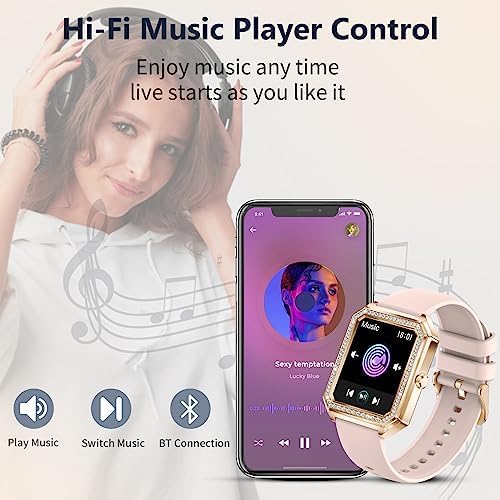 Efolen Smart Watches for Women Alexa Built-in,1.59" Fitness Tracker with Answer/Make Calls,Heart Rate SpO2 Sleep Tracker APP Notification IP67 Waterproof,Fitness Watch Compatible Android iOS Rose gold