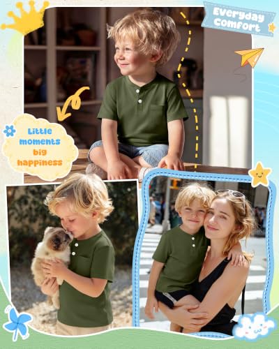 Image of Toddler Boys Cotton Henley T Shirts