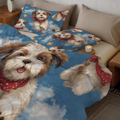 Housse de Couette 220x240cm Facile à Enfiler avec Zip Bleu Havane - 3