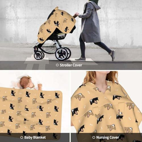 Image of Corgi Gifts for Corgi Lovers Baby Car Seat Canopy Cover 39x27.5 Inches Multi Use Nursing Cover for Newborn Canopy Mom Nursing Breastfeeding Covers