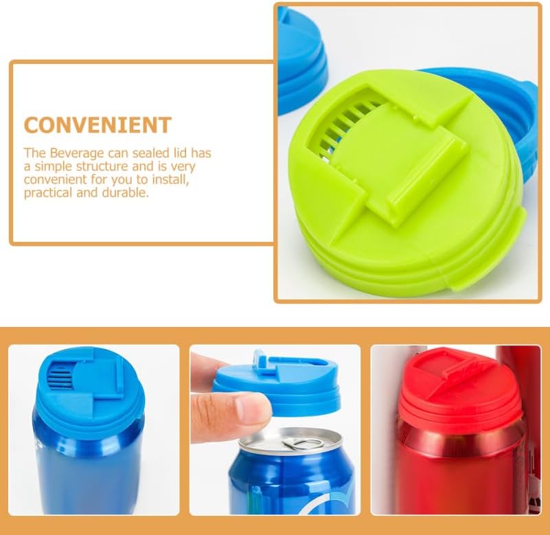 Miniatura 5 de 5 tapas reutilizables para latas de bebidas, tapas para botellas de cerveza y refrescos, para refrescos y protección contra salpicaduras