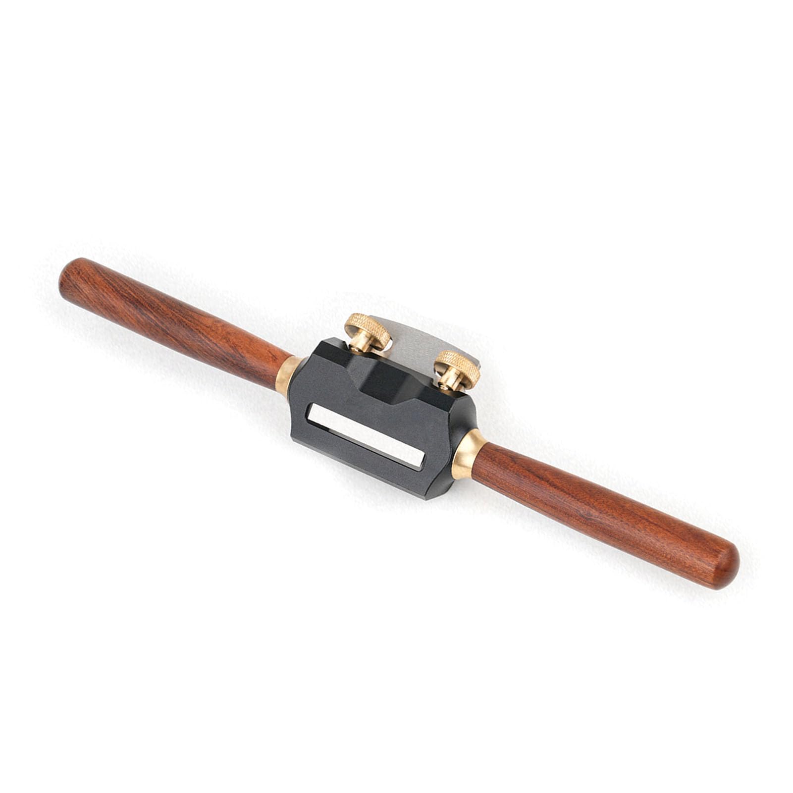 Rabot spokeshave réglable à base plate, lame 42 mm en 440C, corps en alliage d’aluminium avec vis en laiton et poignée en palissandre pour travail du bois