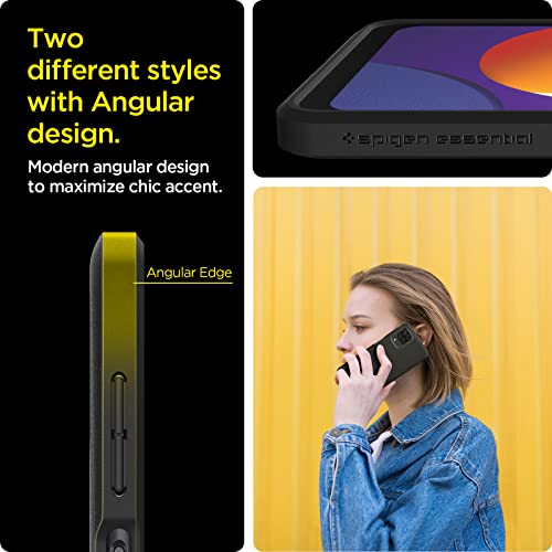 Image of Spigen Essential Sand Blast | Samsung Galaxy M12 /F12 /A12 Case [Air Cushion Protection] [Flexible] Galaxy M12 /F12 /A12 Back Cover | TPU - Matte Black