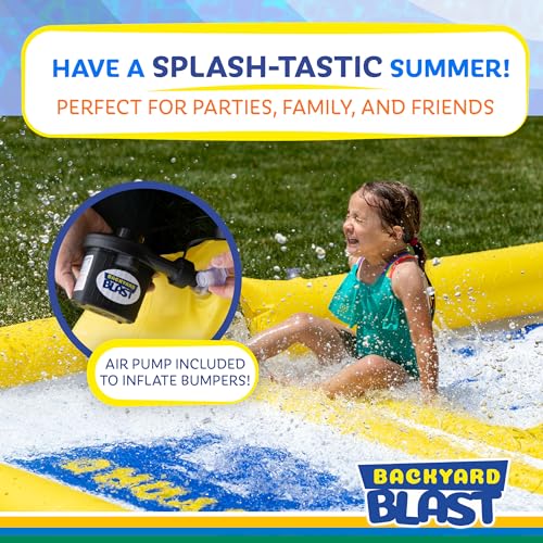 BACKYARD BLAST: Riesige 9,2 m Wasserrutsche mit Stoßfängern, Spritzzone & aufblasbaren Fahrern – Sommer-Spaß für die ganze Familie! – Bild 7