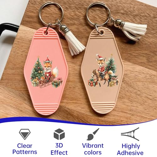 Image of 48 Pcs UV DTF Stickers Christmas Fox Sticker for Keychain