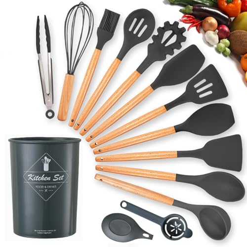Opiniones de Espátulas, paletas y cucharas de cocina más recomendados. 46 14PCS Juego de Utensilios de Cocina de Silicona, Utensilios de Cocina, Antiadherentes, Resistentes al Calor, aptos para Cocinar y Hornear, con Espátula/Cuchara/Batidor/Cuchara...