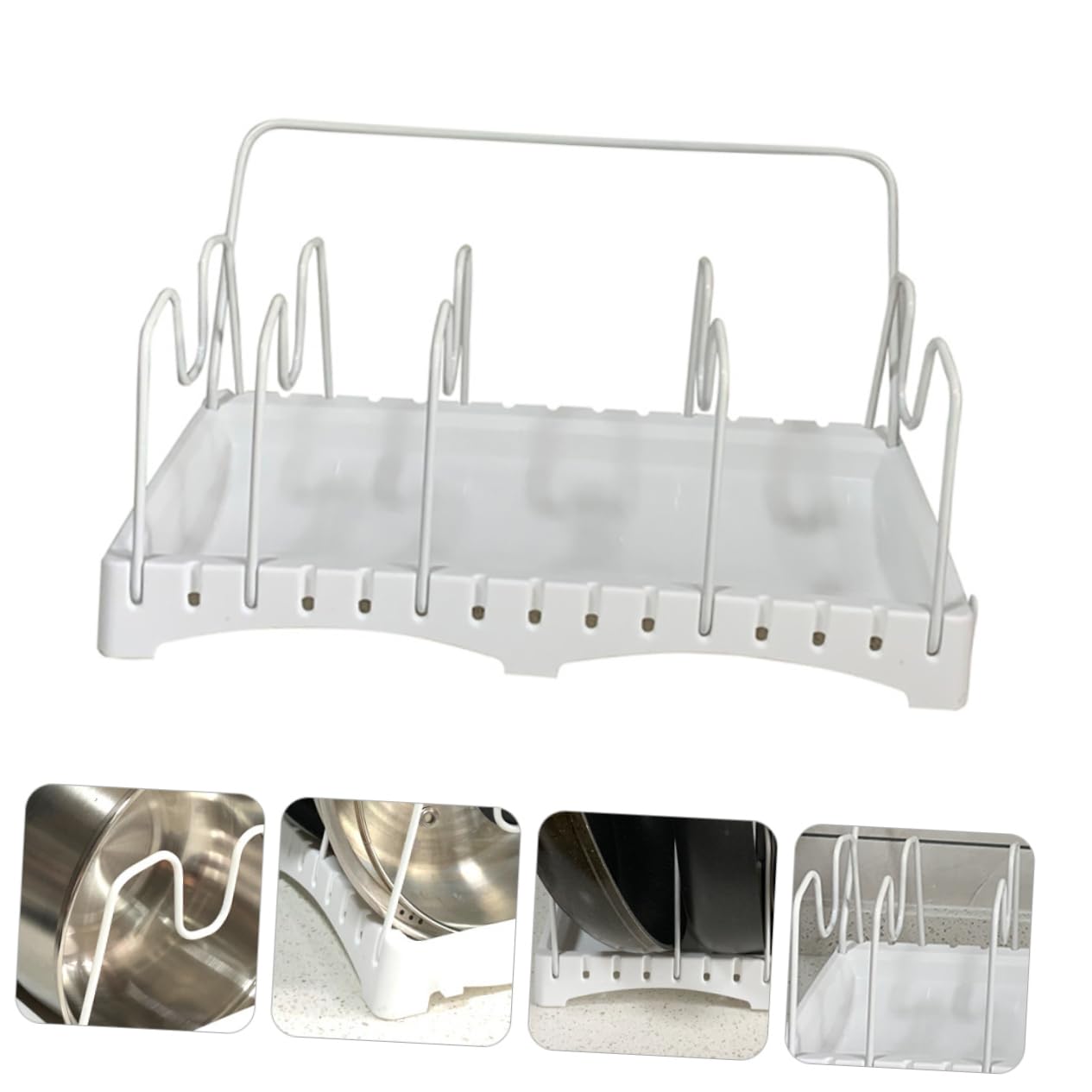 BESTYASH Porta Coperchi Regolabile da Cucina 1 Pezzo in Metallo e Plastico | Design a Scomparti Paratia Regolabile, Facile da Pulire, Adatto per Hotel e Feste