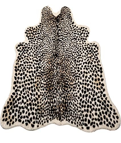 Huichenxing2021FURSTORE Faux Cheetah Area Rug Animals Printed Hide Mats Leopard Faux Hide Area Rug 5.2ft x 6.5ft / 63 x 78.7inch / 160 x 200cm