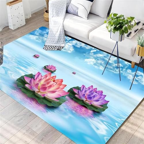 Tapis bleu violet floral isolant pour sol froid de parc bebe