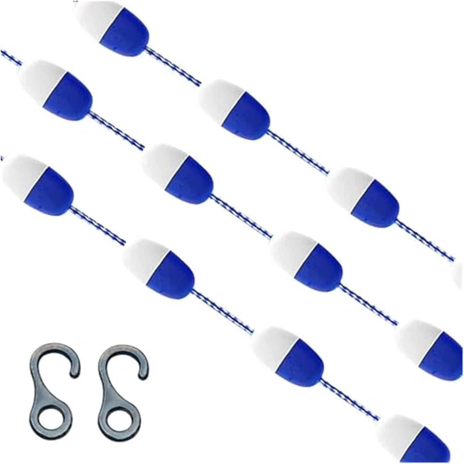 Gancho De Seguridad Para Piscina, Cuerda De Seguridad Para Piscina, Línea De Seguridad Para Piscina De Alta Flotabilidad, Cuerda De Seguridad Para Piscina Trenzada De Nailon,,Blue White,19.9m Long/65