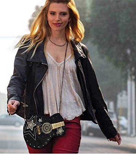 Mary Frances Superstar Beaded Handbag Guitar Glam Crossbody Bag, Black4